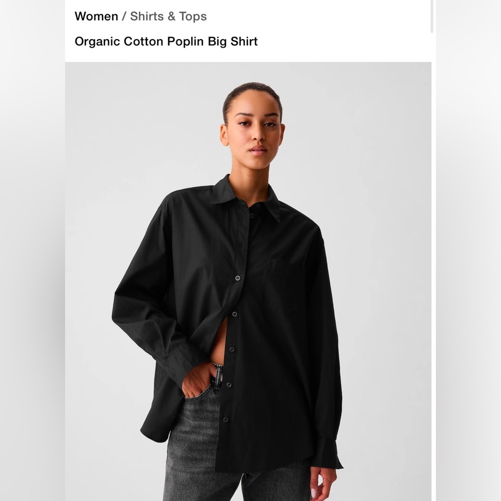 Gap the big shirt size large poplin